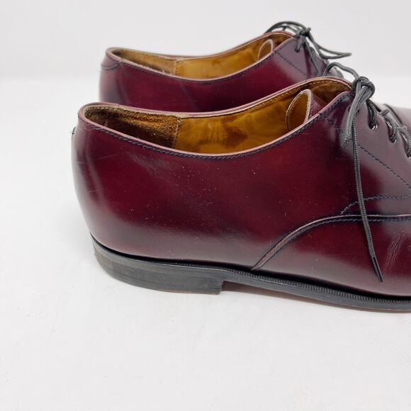 Cole Haan Mens 9.5 Brown Leather Lace Up Oxford Dress Shoes Leather Sole Almond - Picture 8 of 12
